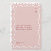 Programma voor ceremonie bij roze en witte wavy Bo (Voorkant / Achterkant)