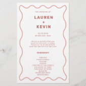 Programma voor ceremonie bij roze en witte wavy Bo (Voorkant)