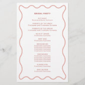 Programma voor ceremonie bij roze en witte wavy Bo (Achterkant)