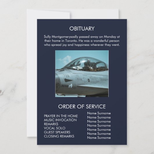 Programma voor de begrafenis van patriottische her (Achterkant)