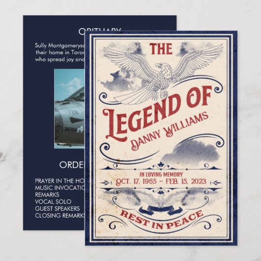 Programma voor de begrafenis van patriottische her (Voorkant / Achterkant)