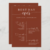 Programma voor de beste dag van het huwelijk programmakaart (Voorkant / Achterkant)