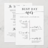 Programma voor de beste dag van het huwelijk programmakaart (Voorkant / Achterkant)