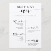 Programma voor de beste dag van het huwelijk programmakaart (Voorkant)
