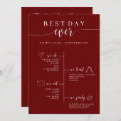Programma voor de beste dag van het huwelijk programmakaart (Voorkant / Achterkant)