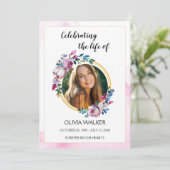 Programma voor de bestelling van paarse bloemen programmakaart (Staand voorkant)