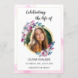 Programma voor de bestelling van paarse bloemen programmakaart