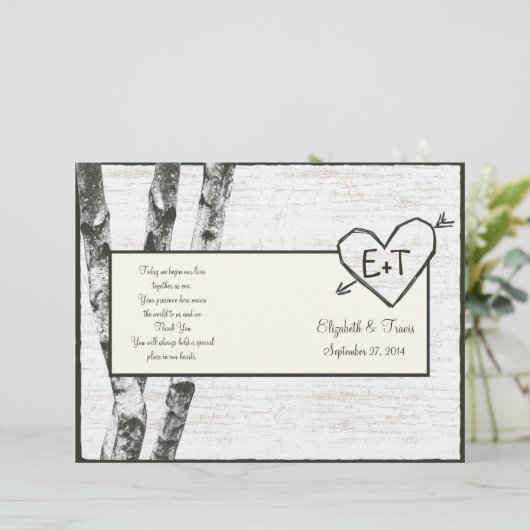 programma voor de bruiloft van de vogelboom (Staand voorkant)