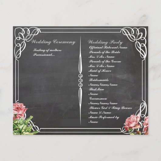 programma voor de bruiloft van florchalkboard (Achterkant)