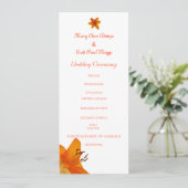 Programma voor de bruiloft van Oranje Asiatic Lily Programmakaart (Staand voorkant)