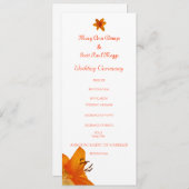 Programma voor de bruiloft van Oranje Asiatic Lily Programmakaart (Voorkant / Achterkant)