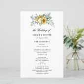 programma voor de bruiloft van rustige zonnebloeme (Staand voorkant)