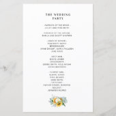 programma voor de bruiloft van rustige zonnebloeme (Achterkant)