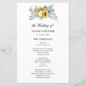 programma voor de bruiloft van rustige zonnebloeme (Voorkant)