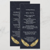 Programma voor de ceremonie met gouden lijst achte programmakaart (Voorkant / Achterkant)