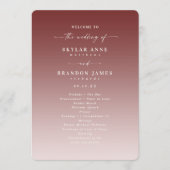 Programma voor de ceremonie van Ombre Cinnamon en Programmakaart (Voorkant)