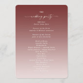 Programma voor de ceremonie van Ombre Cinnamon en Programmakaart (Achterkant)
