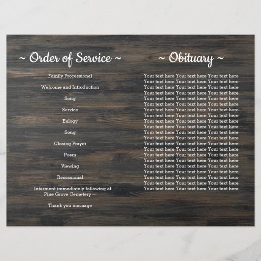 Programma voor de herdenkingsdienst voor patriotti (Achterkant)