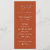 Programma voor de herfst van Floral Wedding Programmakaart (Achterkant)