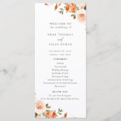 Programma voor de herfst van Floral Wedding Programmakaart (Voorkant)