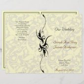 Programma voor de Joodse bruiloft van Cream Damask (Voorkant / Achterkant)