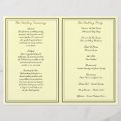 Programma voor de Joodse bruiloft van Cream Damask (Achterkant)