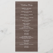  programma voor de kerkbruiloft van het land met h programmakaart (Achterkant)