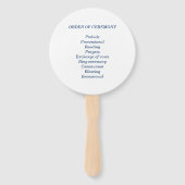 Programma voor de legante-nautische bruiloft handwaaier (Achterkant)