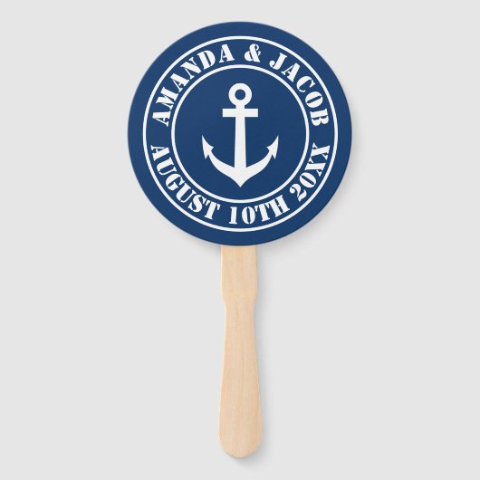 Programma voor de legante-nautische bruiloft handwaaier (Voorkant)