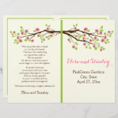 Programma voor de lentebruiloft van roze kersen (Voorkant / Achterkant)