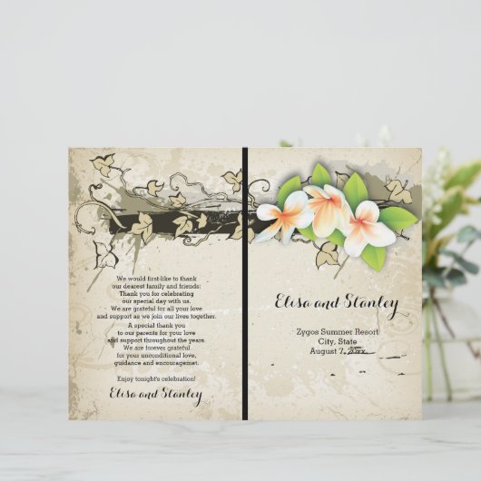  programma voor de plumeria en de ibeige bruiloft (Staand voorkant)