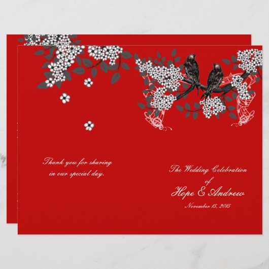  programma voor de rode bruiloft van de vogelkers (Voorkant / Achterkant)