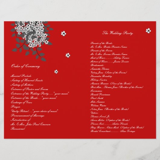  programma voor de rode bruiloft van de vogelkers (Achterkant)