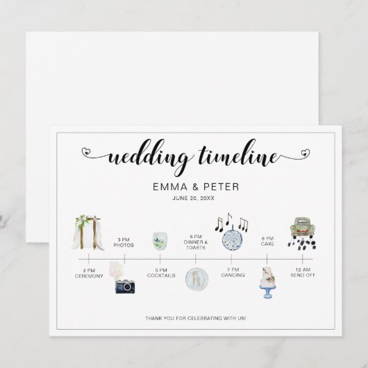 Programma voor de ronddraaiende tijdlijn voor de d (Voorkant / Achterkant)