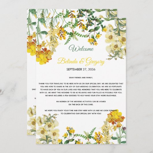 Programma voor de rondweg rond het geel Waterverf Programmakaart (Voorkant / Achterkant)