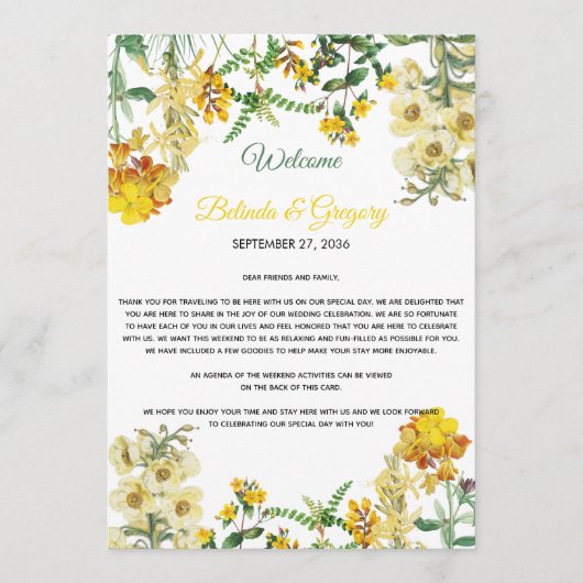 Programma voor de rondweg rond het geel Waterverf Programmakaart (Voorkant)