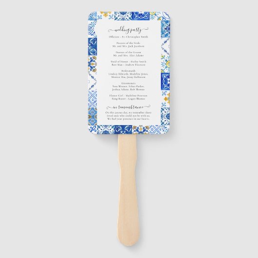 Programma voor de uitreiking van mediterrane blauw handwaaier (Achterkant)