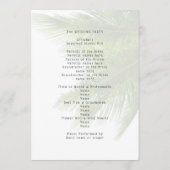 Programma voor de uitreikingsceremonie van Palm Fr Programmakaart (Achterkant)