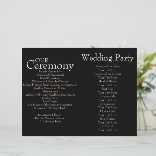 Programma voor de uitzending van een donkerweddens (Staand voorkant)