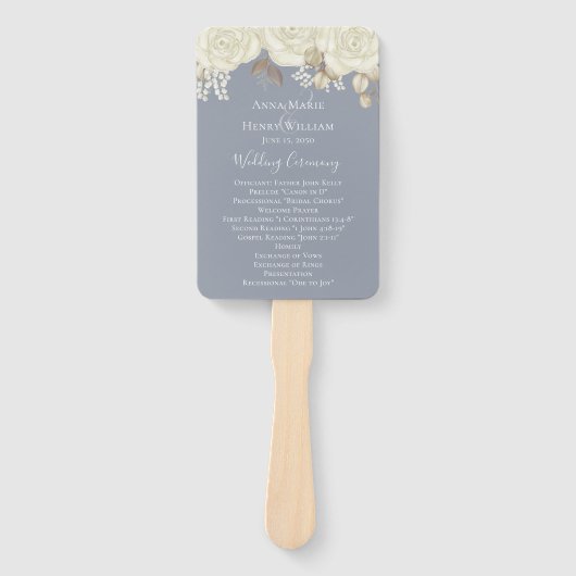 Programma voor de Waterverf van Elegant Wedding Wh Handwaaier (Voorkant)