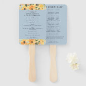 Programma voor de Waterverf van Rustic Sunflower B Handwaaier (Voorkant en achterkant)