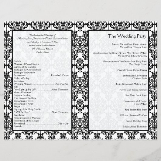 Programma voor donkere en witte bruiloften (Achterkant)