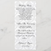 programma voor donkere en witte duwen bruiloft programmakaart (Achterkant)