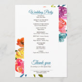 programma voor donkerzomerkleurige turkooizen programmakaart (Achterkant)