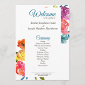 programma voor donkerzomerkleurige turkooizen programmakaart (Voorkant)