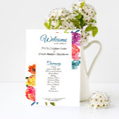 programma voor donkerzomerkleurige turkooizen programmakaart