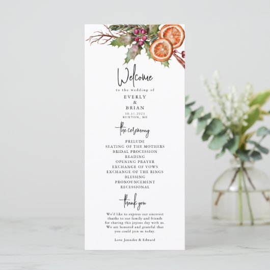 Programma voor echt kerstfeest programmakaart (Staand voorkant)