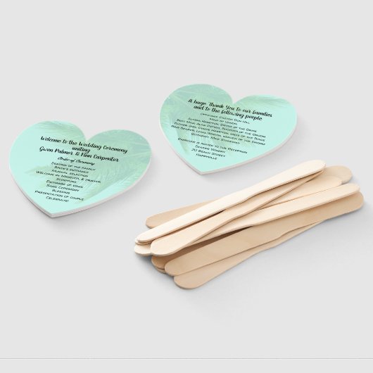 Programma voor een hemelboom met hartshaped Weddin Handwaaier (Niet-gemonteerd)