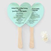 Programma voor een hemelboom met hartshaped Weddin Handwaaier (Voorkant en achterkant)