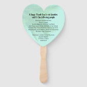 Programma voor een hemelboom met hartshaped Weddin Handwaaier (Achterkant)